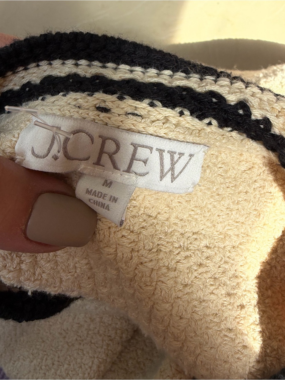 J Crew Contrast-Trim Lady Jacket Cream Black Gold Buttons Size Medium - Picture 5 of 6